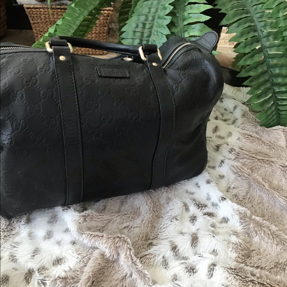 GUCCI Leather Boston Bag